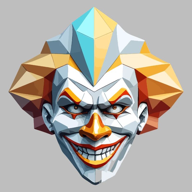 Masque de Clown - Design Low Poly