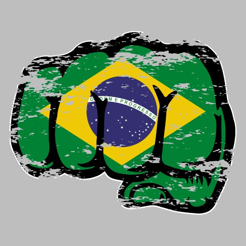 Drapeau du Brésil Main Poing Utilisé