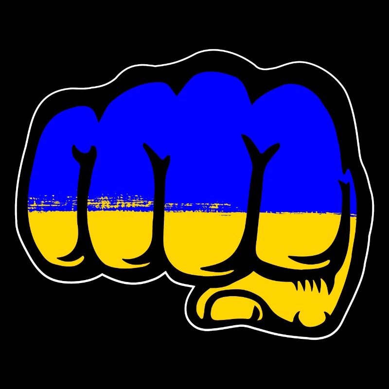 Drapeau de l’Ukraine Main Poing