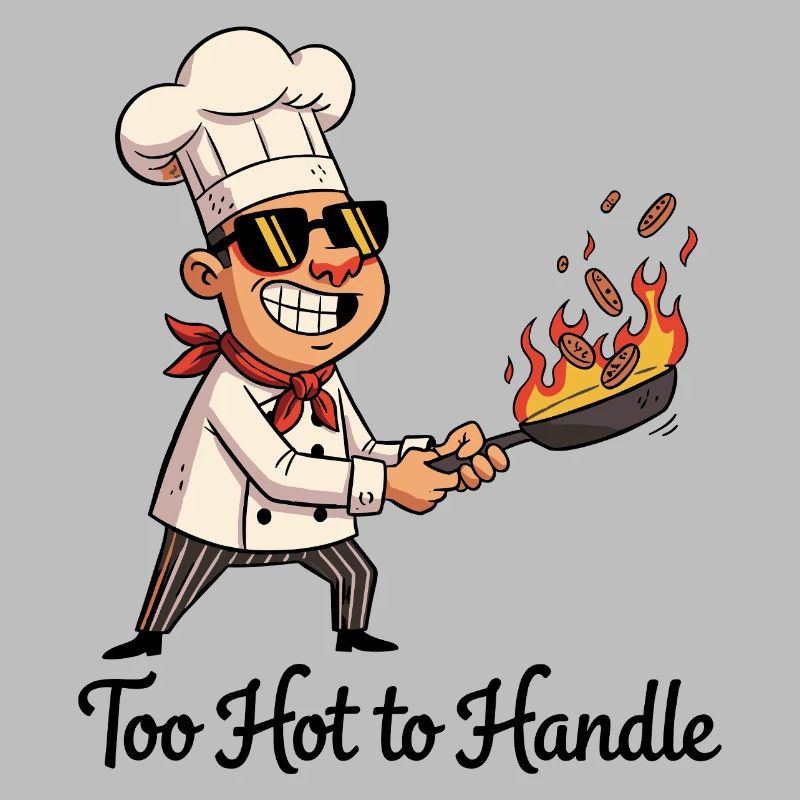 Cooking hero with fire pan