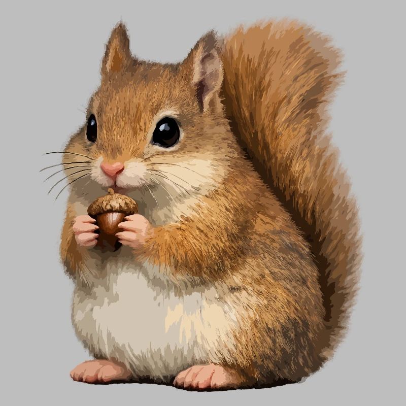 Eichhörnchen mit Eichel