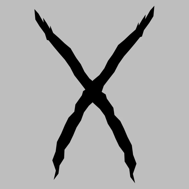 X Form Buchstabe Coole Kratzer Wunde Fleischwunde