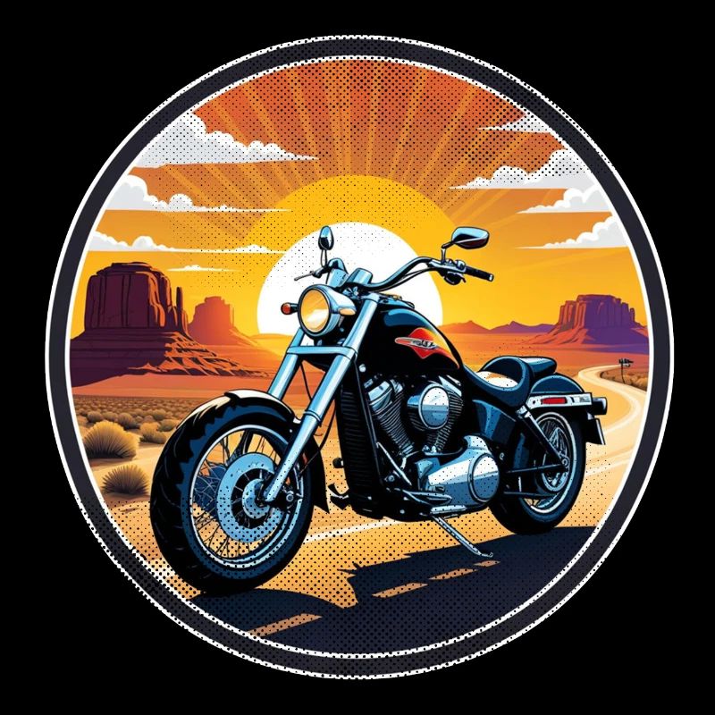 Motorcycle and Sunset, Biker Gift