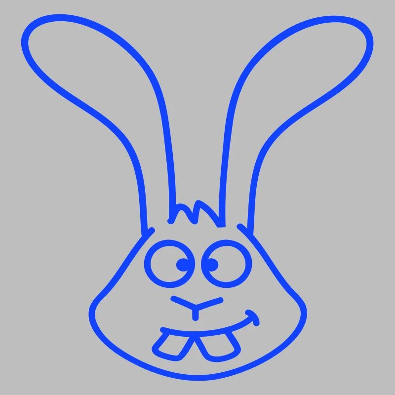 Rabbit looks squints grimace funny silly smile