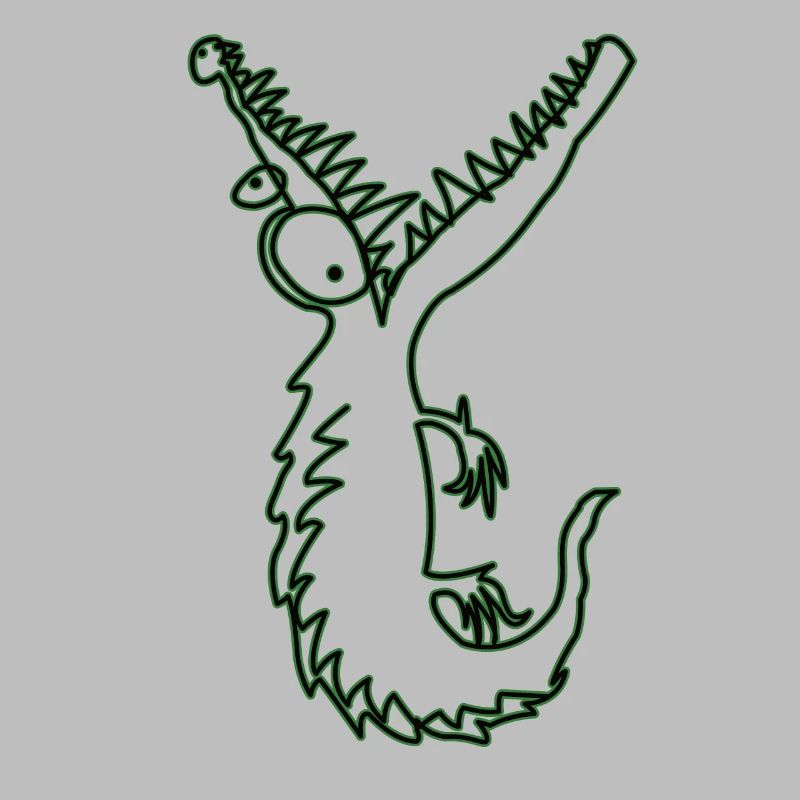 Crocodile vert Doodle