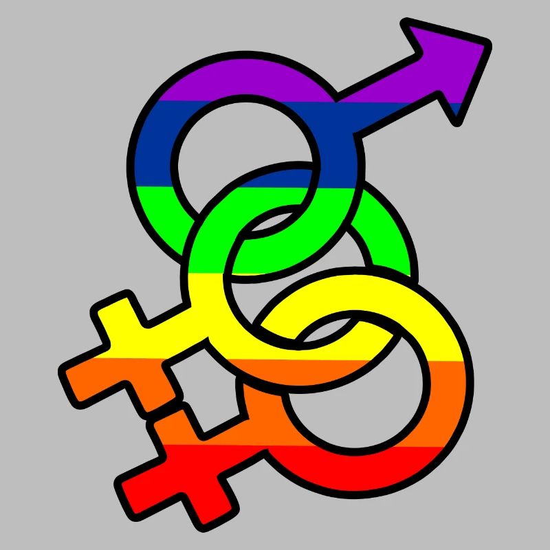 Geschlecht bisexuell 2 Logo mit Regenbogen