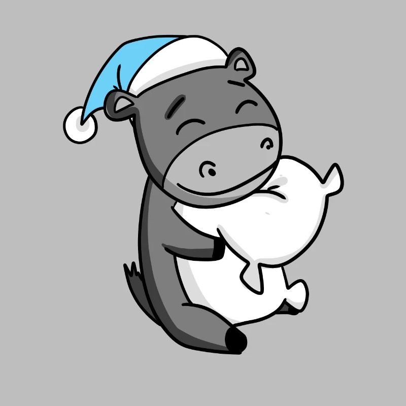 Donkey with pillow and sleeping cap