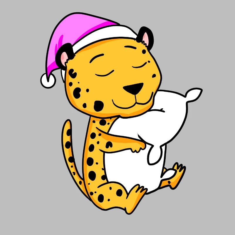 Guépard avec oreiller et bonnet de couchage