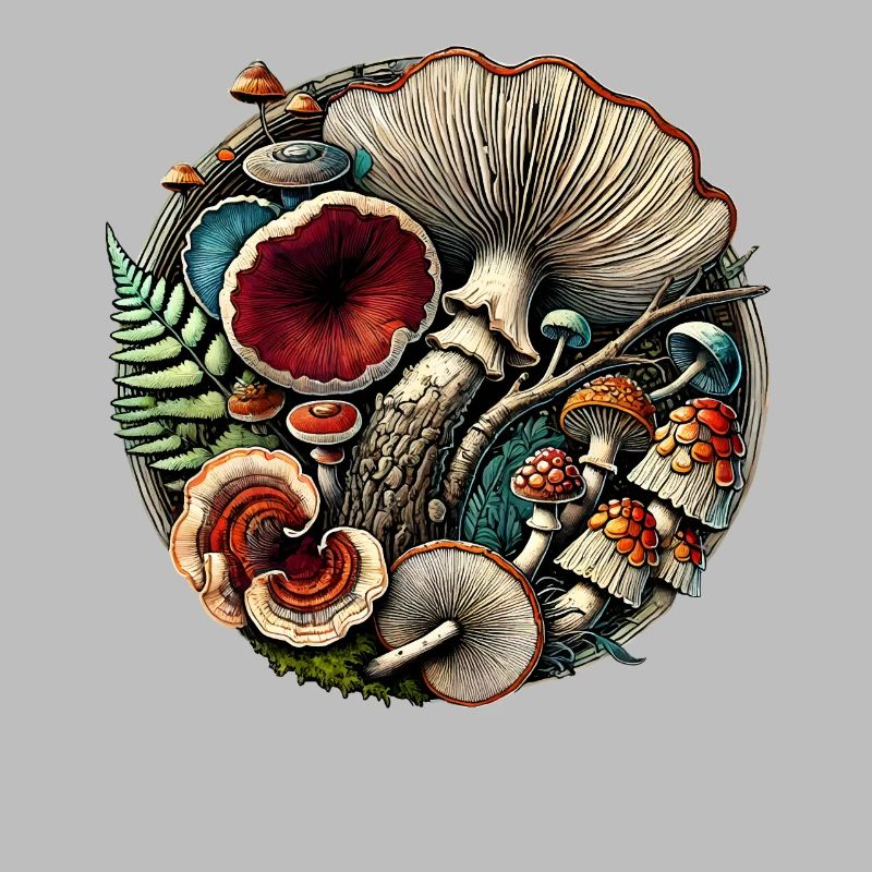 Conception complexe de champignons et d’éléments forestiers