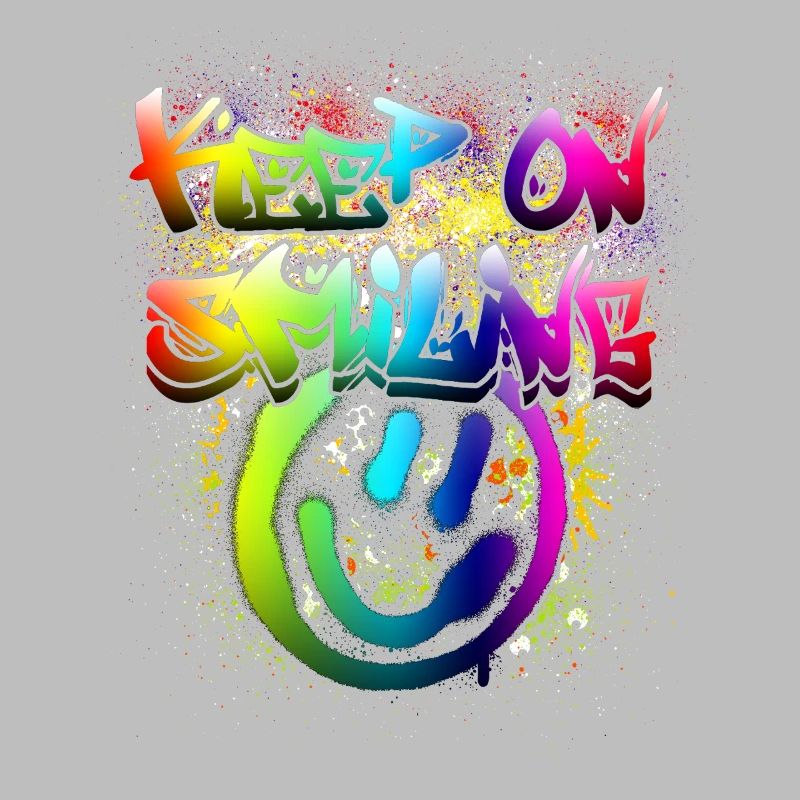 Conception de graffiti de visage heureux coloré