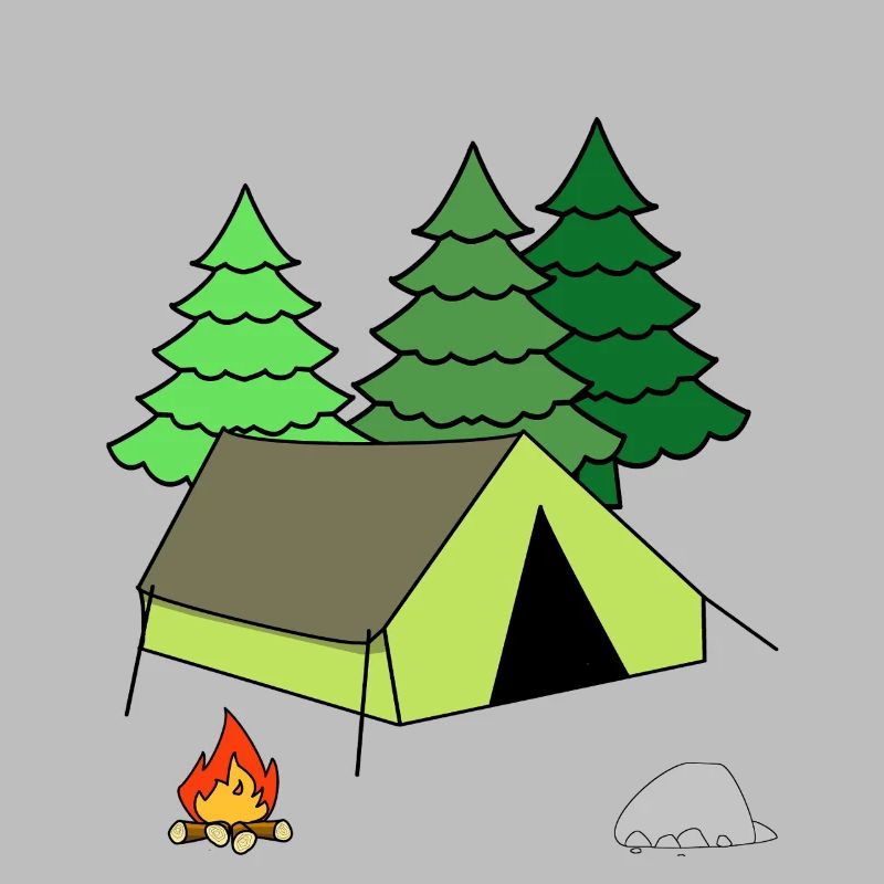 Campfire Tent Camping Camping Forest