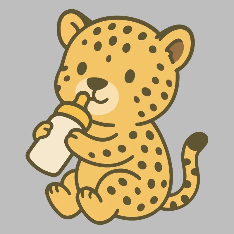 Bébé guépard avec biberon