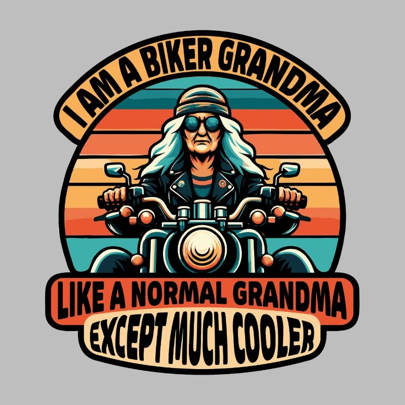 Biker-Oma mit cooler Attitüde
