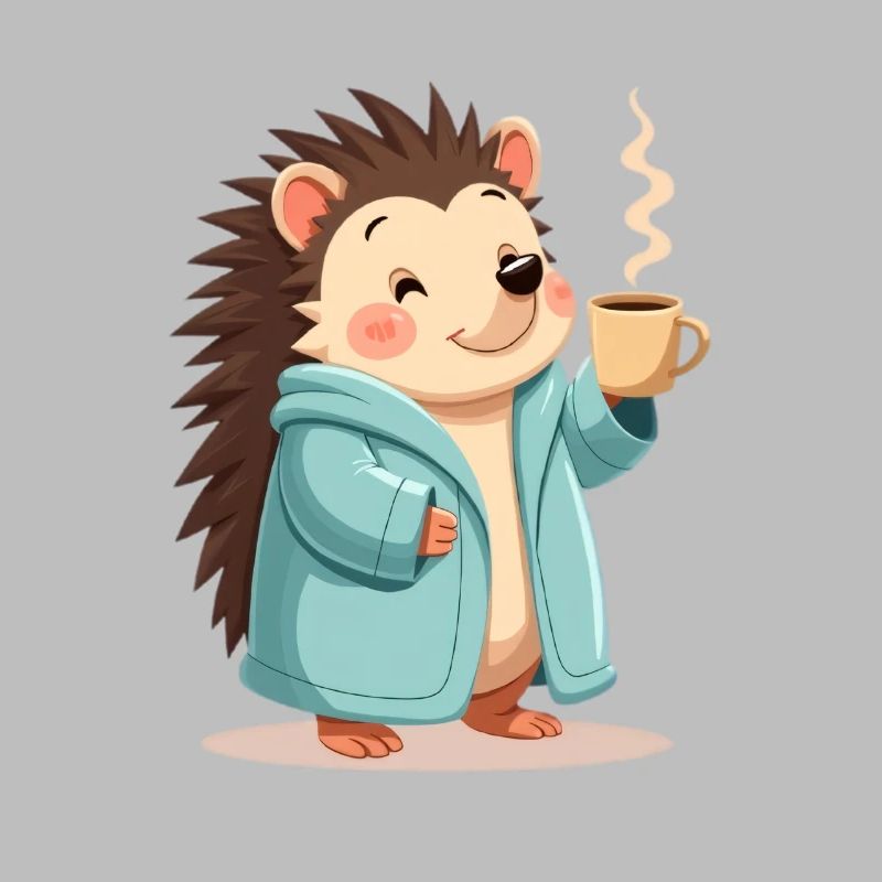 Hedgehog Mit Kaffee Pullover Design