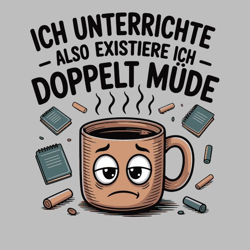 Conception de tasse à café d’enseignant fatigué