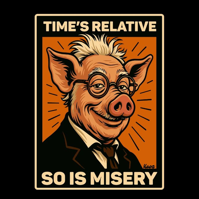 Humorous Pig Time is Relative Science Genuis