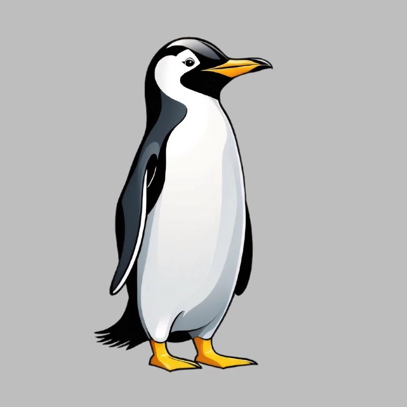 Illustration eines Pinguins mit freundlichem Blick