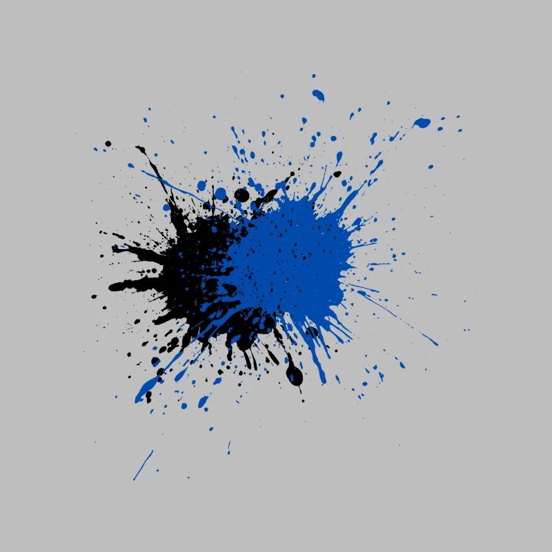 Impression créative d’éclaboussures de peinture bleue