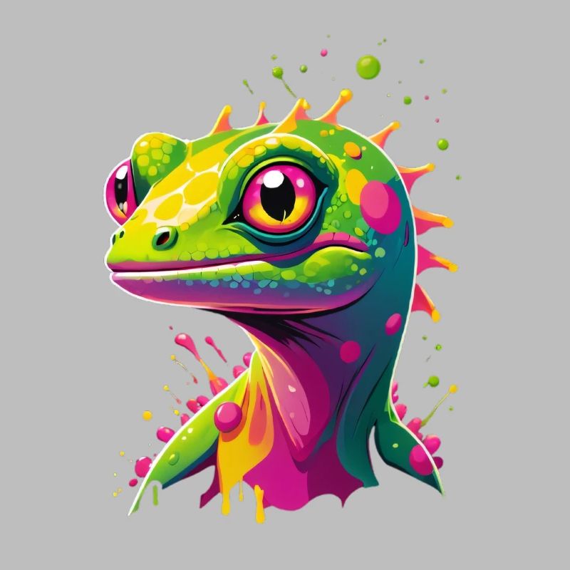 Bunte Echse Neon-Splash