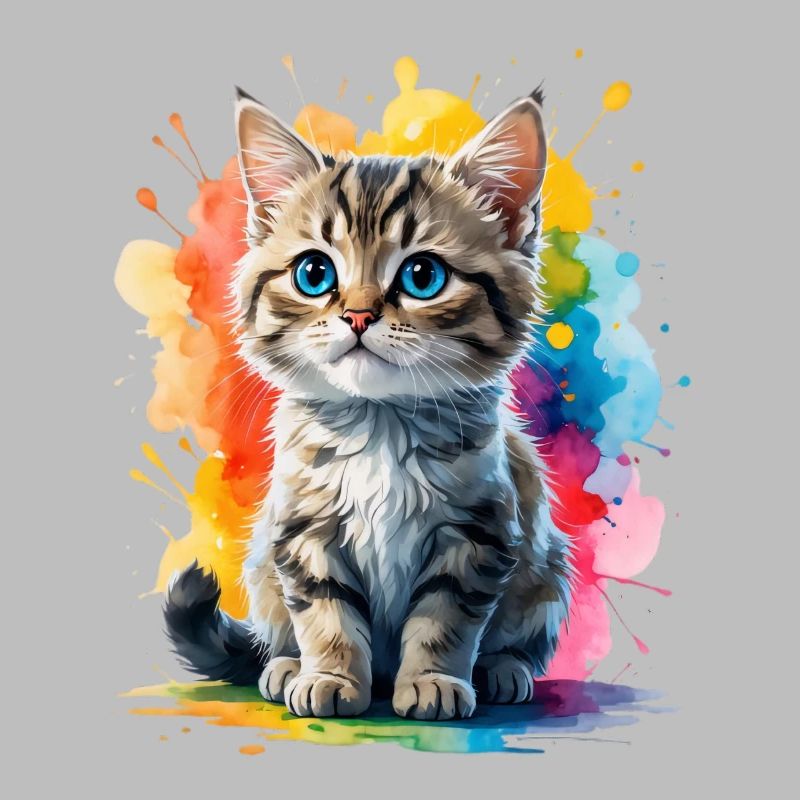 Explosion de couleurs de portrait de chat
