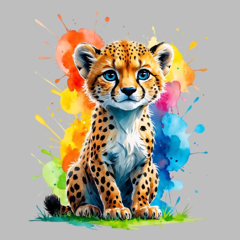Éclaboussure colorée de petit guépard