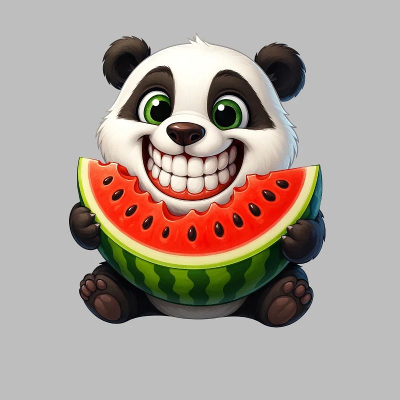 Dessin animé d’été panda melon mignon Fruit Joy