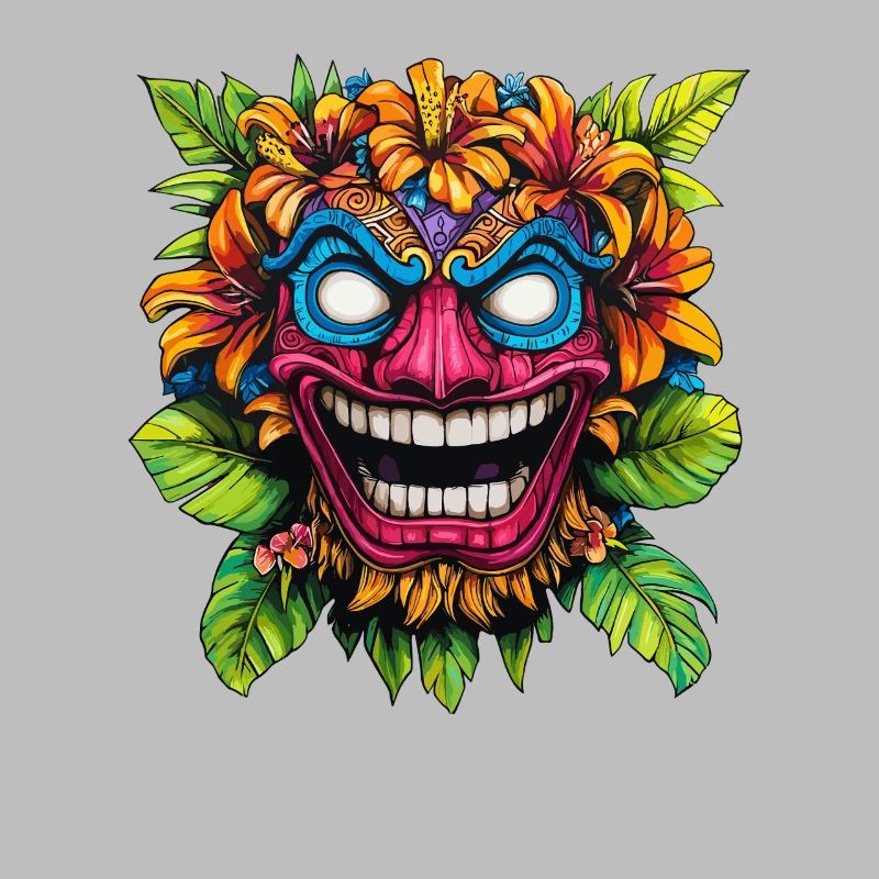 Explosion de couleurs du masque de fleurs Tiki