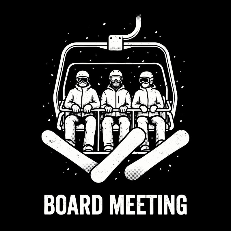 Vorstandssitzung Snowboard Sessellift Retro