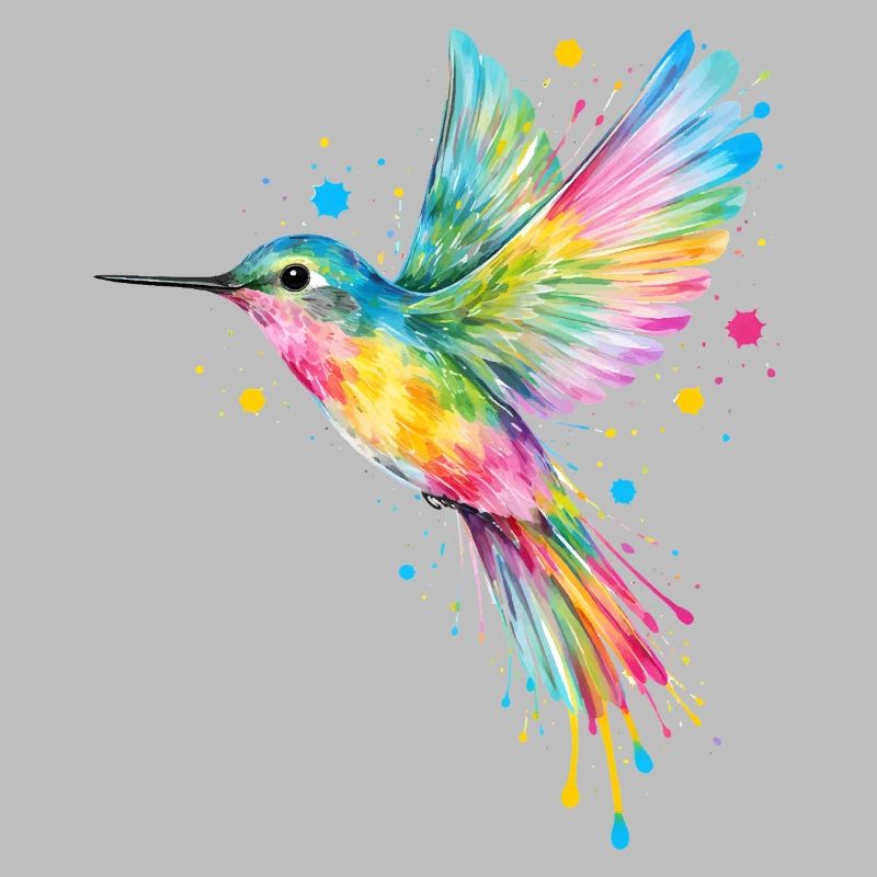 Farbenfroher Kolibri – Graffiti Vogelkunst