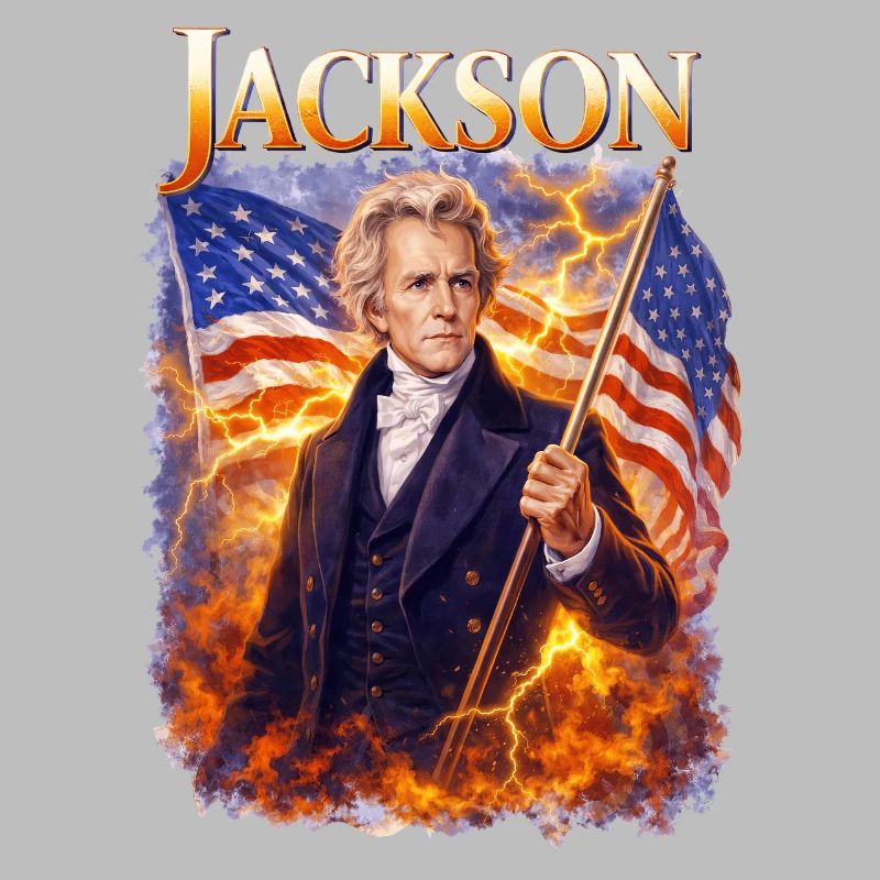 Le héros de la liberté de Jackson avec drapeau