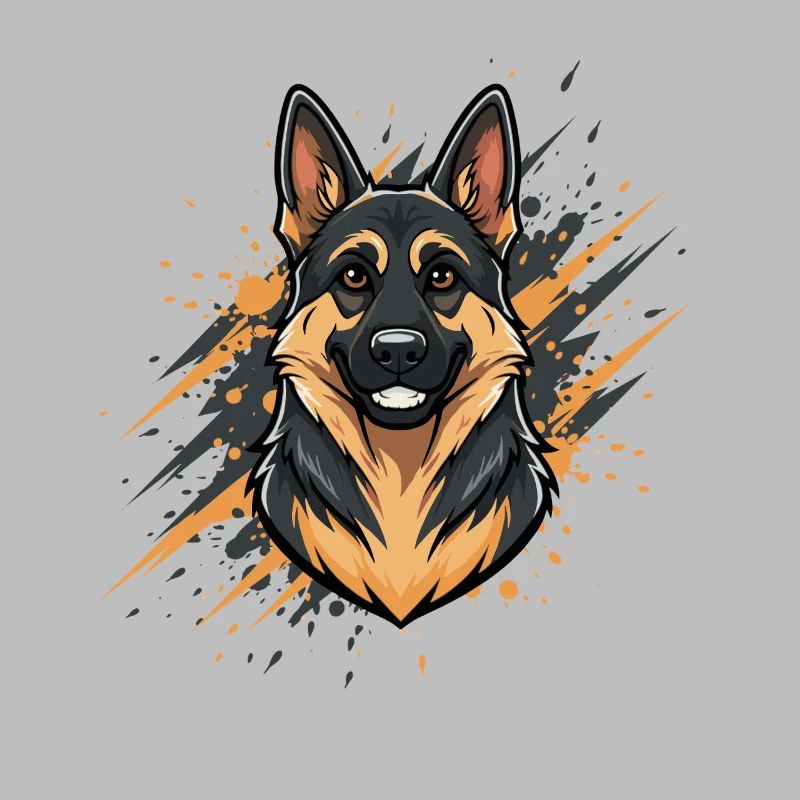 German Shepherd Head Spray Art