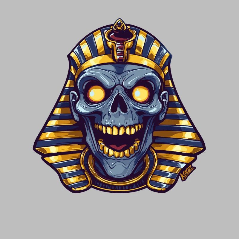 Pharaoh Skull Neon Glow