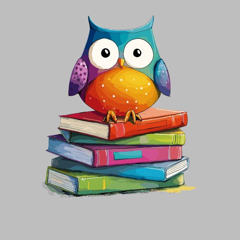 Bücherstapel Eule