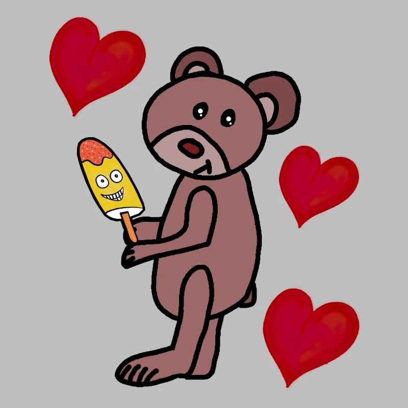 Teddy Eis Eiskrem Kinder Kind  Bär Herzen