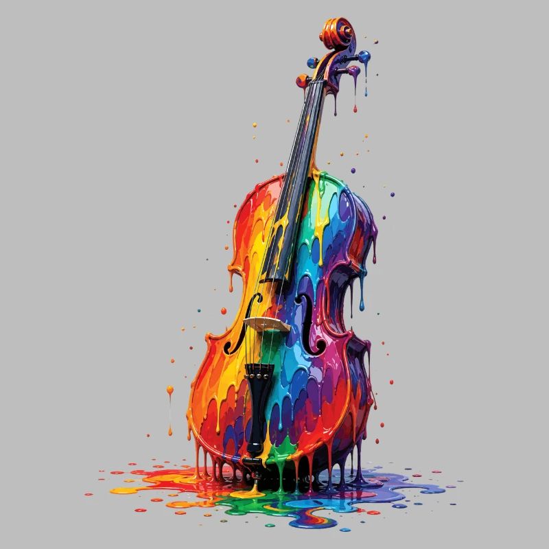 Viola with dripping paint