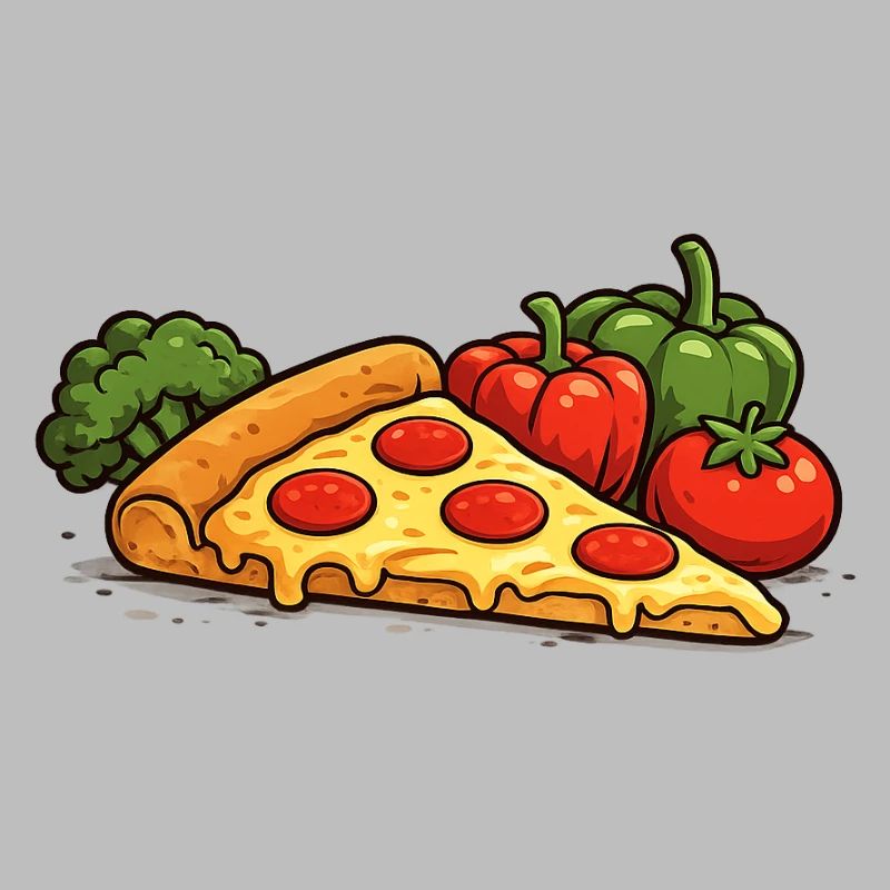 La pizza est mon légume - Un design de restauration rapide amusant