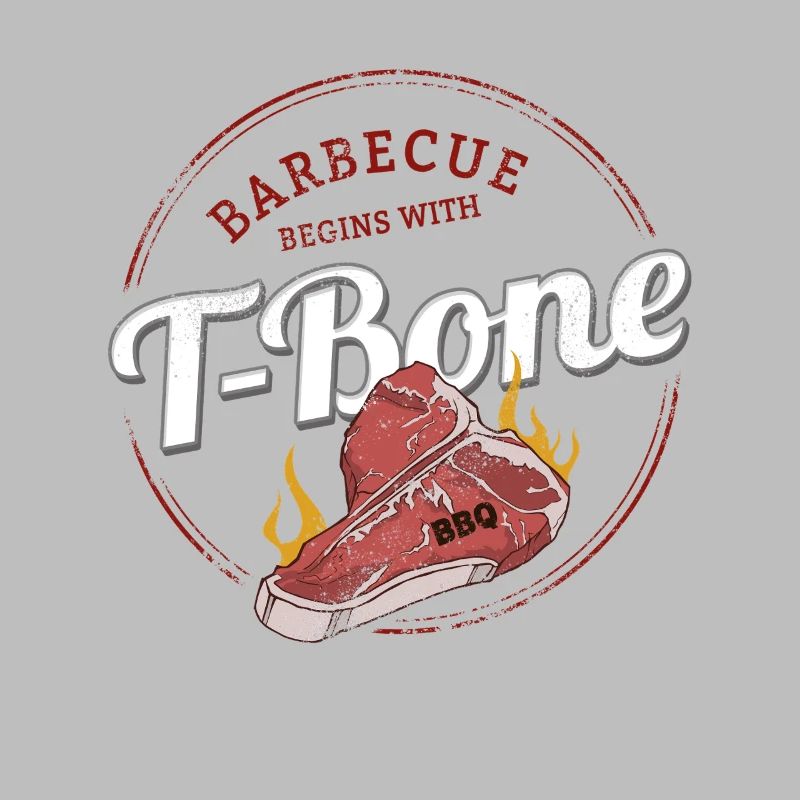 T-Bone Steak Barbecue Beef BBQ Design