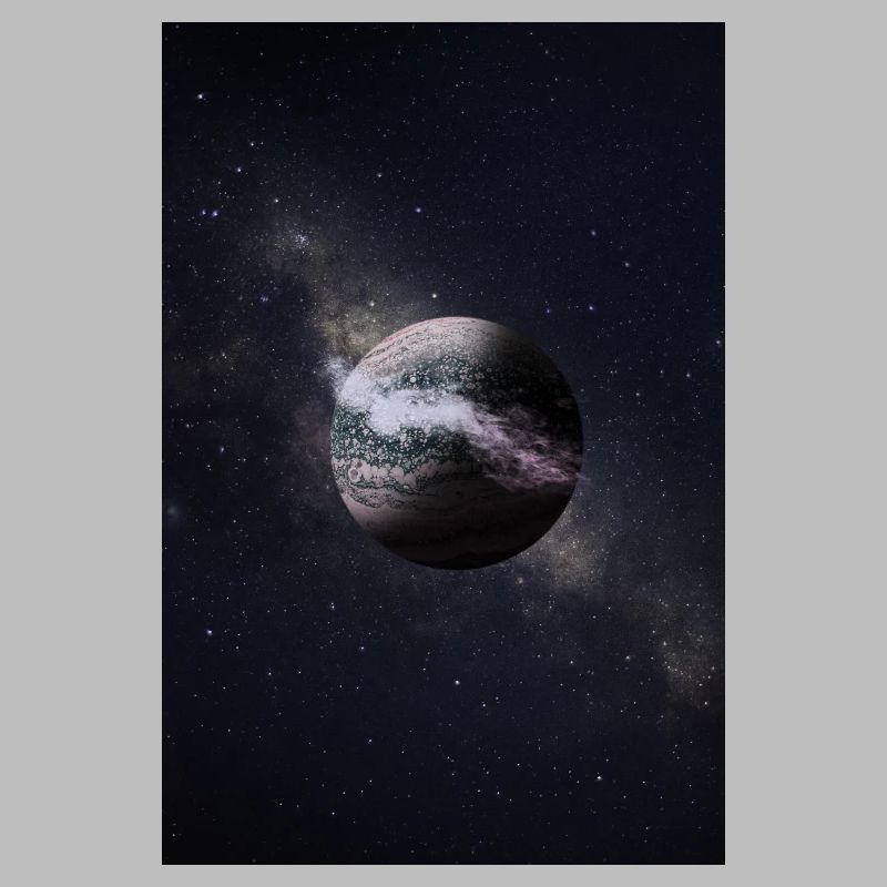 Planète dans la nébuleuse de la galaxie spatiale