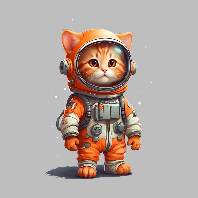 Conception de bébé chat orange astronaute mignon
