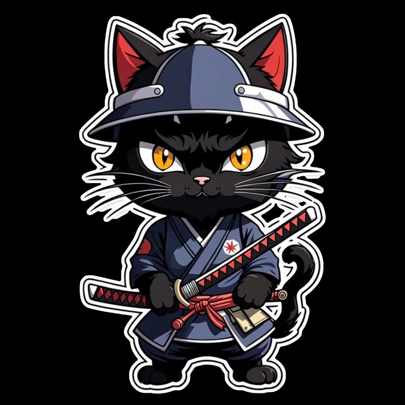 chat ninja - chaton samourai