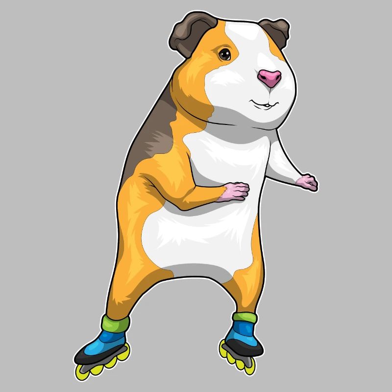 Guinea pig inline skating roller skates