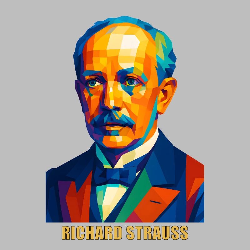 WPAP Polygon Portrait Richard Strauss Compositeur