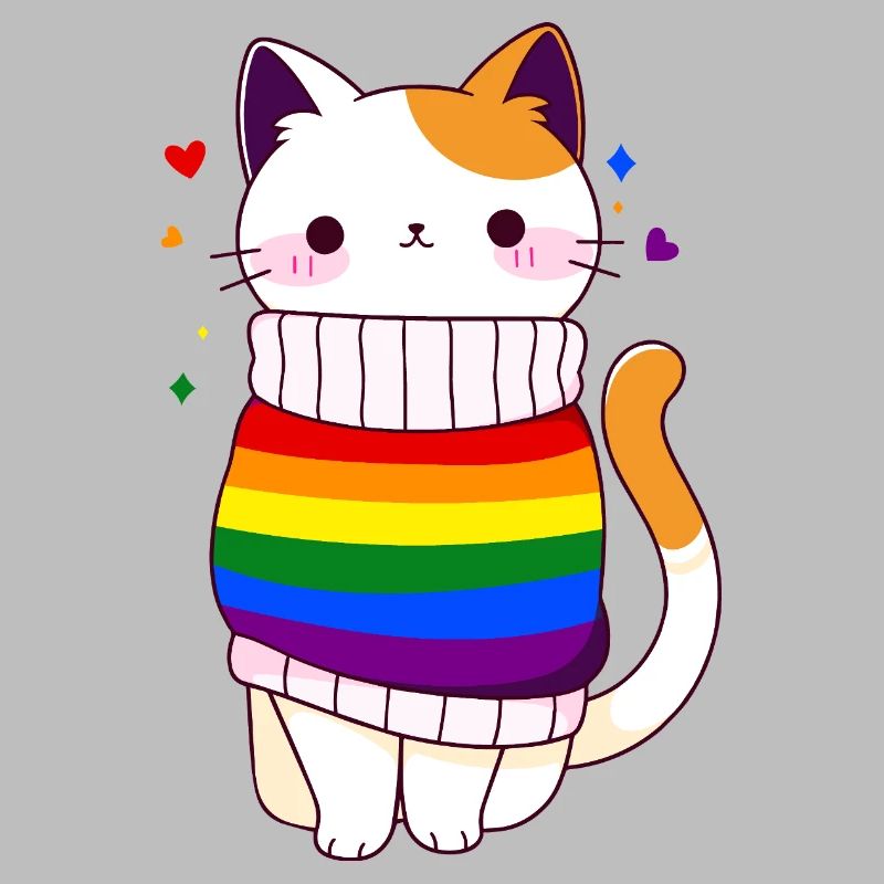 LGBTQ arc-en-ciel Drapeau Cat Queer CSD Pride