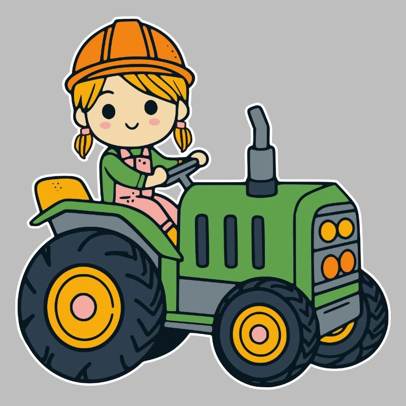 Mädchen mit Traktor