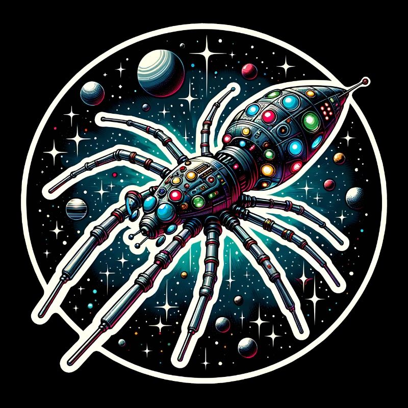 Fantastic spider spaceship in space
