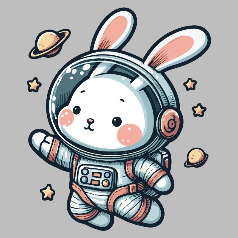 Lapin mignon, astronaute, lapin dans l’espace