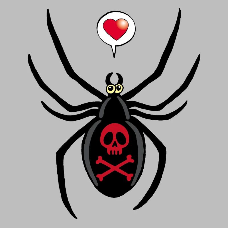 Verliebte schwarze Witwe Spinne