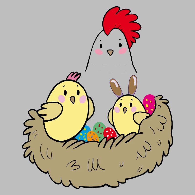 Happy Easter chicks in the nest