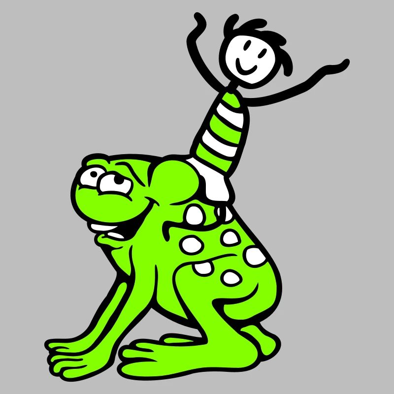 2 Friends Frog Boy Riding Team Toad Funny