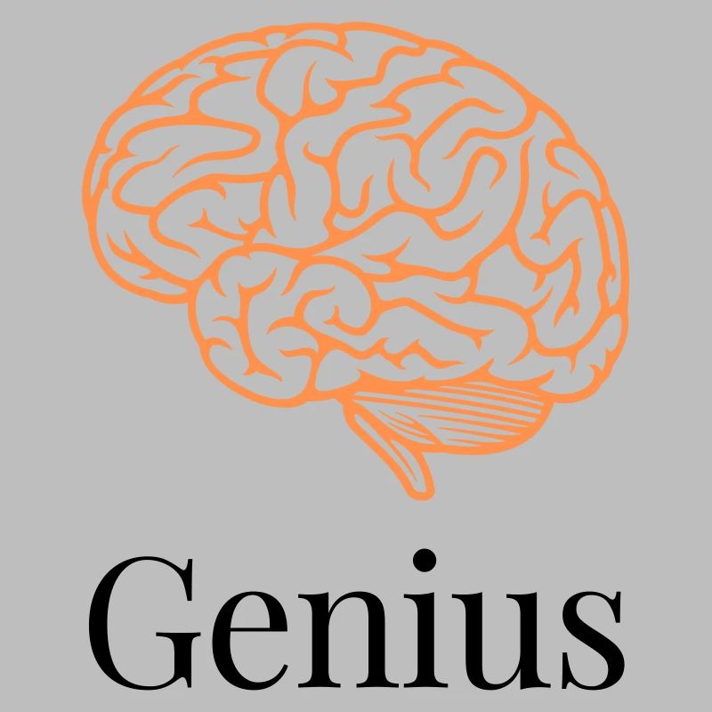 Brain in orange lines